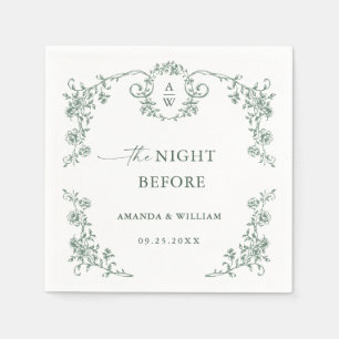 Victorian Ornate Grace Floral Rehearsal Dinner Napkin