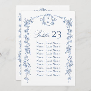 Victorian Ornate Grace Floral Seating Chart Card