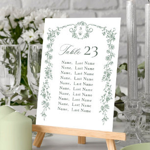 Victorian Ornate Grace Floral Seating Chart Card