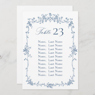 Victorian Ornate Grace Floral Seating Chart Card