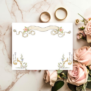 Victorian Ornate Grace Floral Stationery Note Card