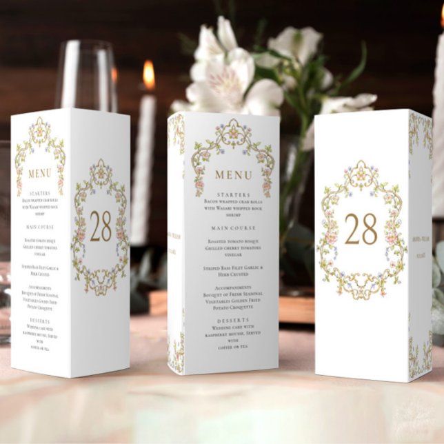 Victorian Ornate Grace Floral Wedding Menu (Creator Uploaded)