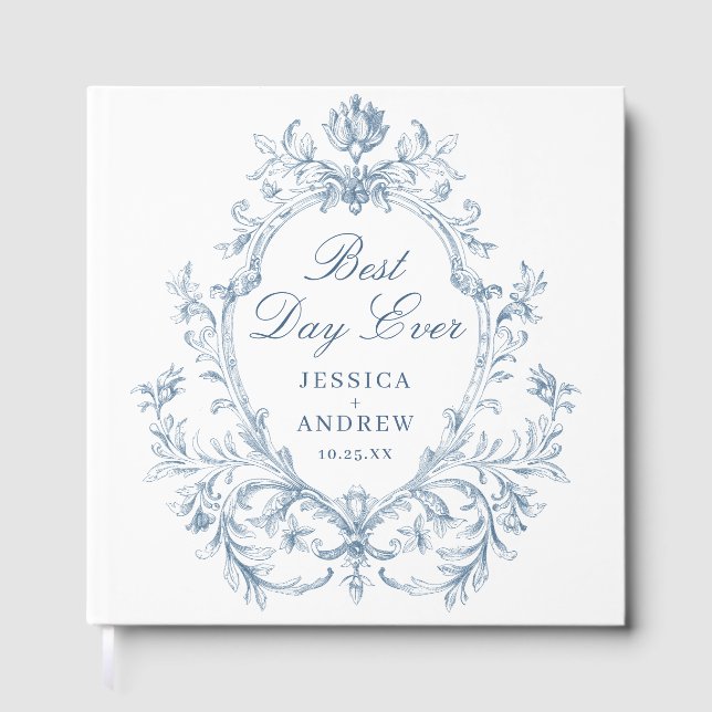 Victorian Ornate Grace Floral Wedding photo album Guest Book (Front)