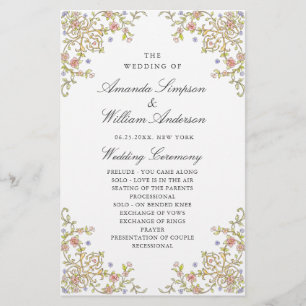 Victorian Ornate Grace Wedding Ceremony Program