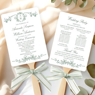 Victorian Ornate Grace Wedding Ceremony Program Hand Fan