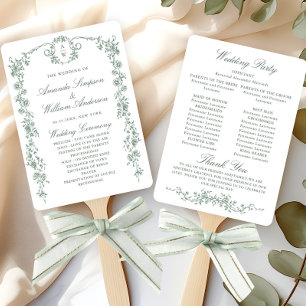 Victorian Ornate Grace Wedding Ceremony Program Hand Fan