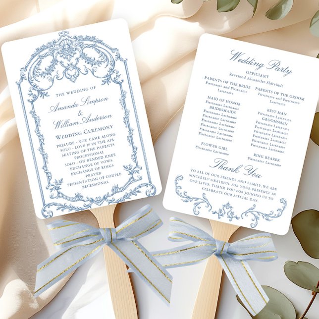 Victorian Ornate Grace Wedding Ceremony Program Hand Fan (Creator Uploaded)