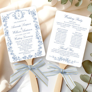 Victorian Ornate Grace Wedding Ceremony Program Hand Fan