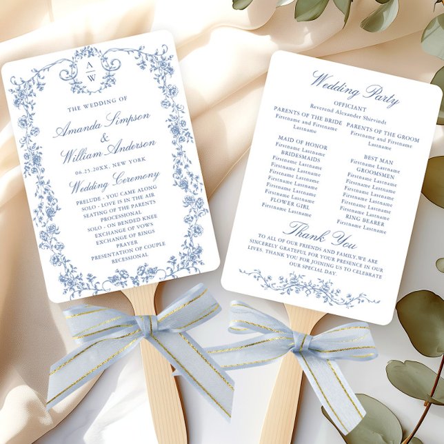 Victorian Ornate Grace Wedding Ceremony Program Hand Fan (Creator Uploaded)
