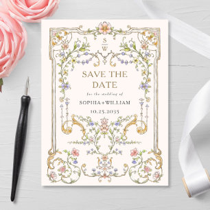 Victorian Ornate Grace Wedding Save the Date Postcard