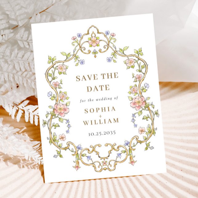 Victorian Ornate Grace Wedding Save the Date Postcard (Creator Uploaded)