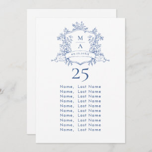 Victorian Ornate Grace Wedding Seating Chart Card