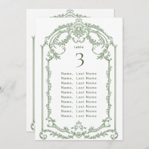 Victorian Ornate Grace Wedding Seating Chart Card