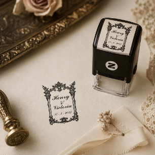 Victorian Ornate Wedding Frame  Self-inking Stamp