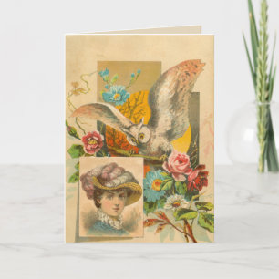 Victorian owl card