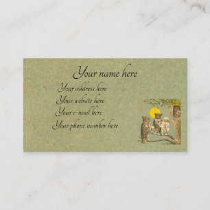 Victorian Owl Wedding Business Card