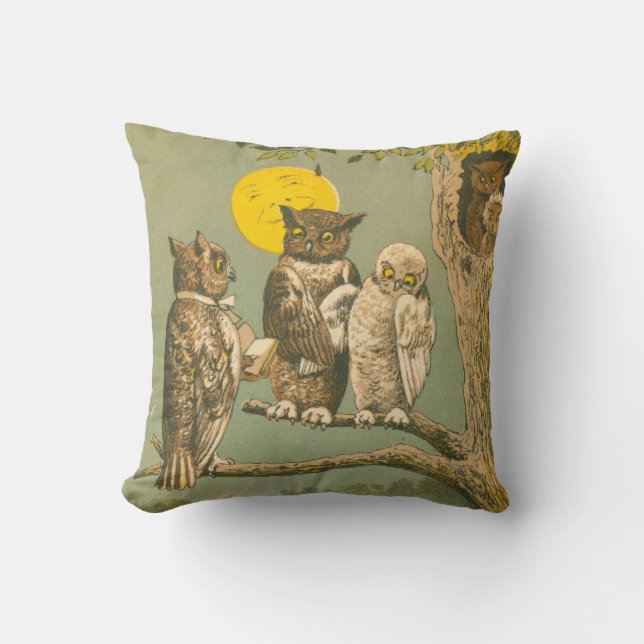 Victorian Owls Cushion (Front)