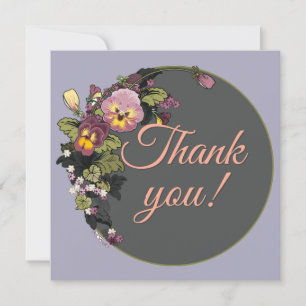 Victorian Pansies Framed Customisable Holiday Card