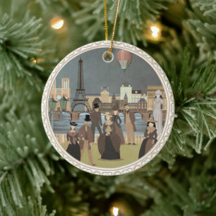 Victorian Paris Ceramic Tree Decoration