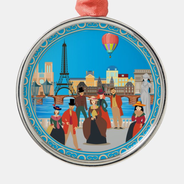 Victorian Paris Metal Tree Decoration (Front)