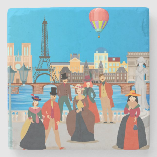 Victorian Paris Stone Coaster (Front)