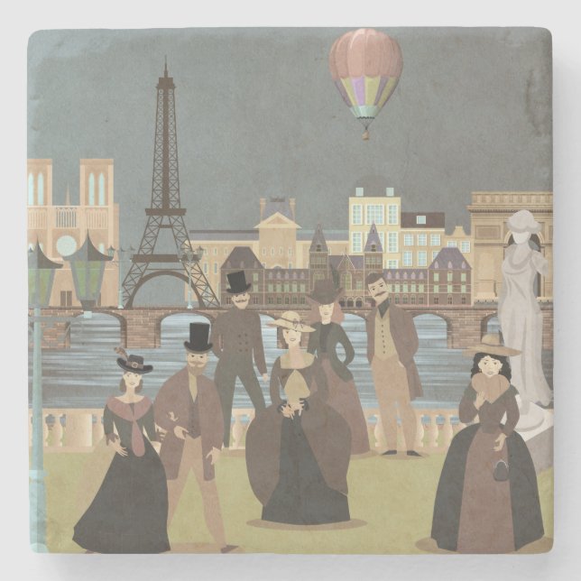 Victorian Paris Stone Coaster (Front)
