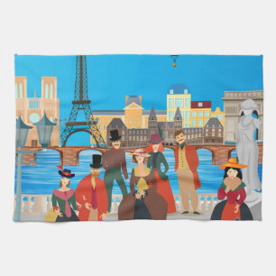 Victorian Paris Tea Towel