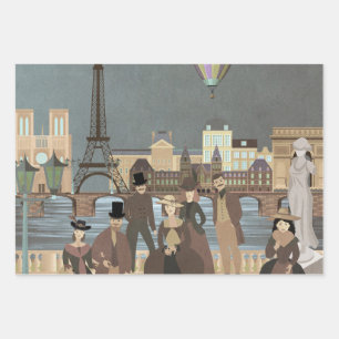 Victorian Paris Wrapping Paper Sheet