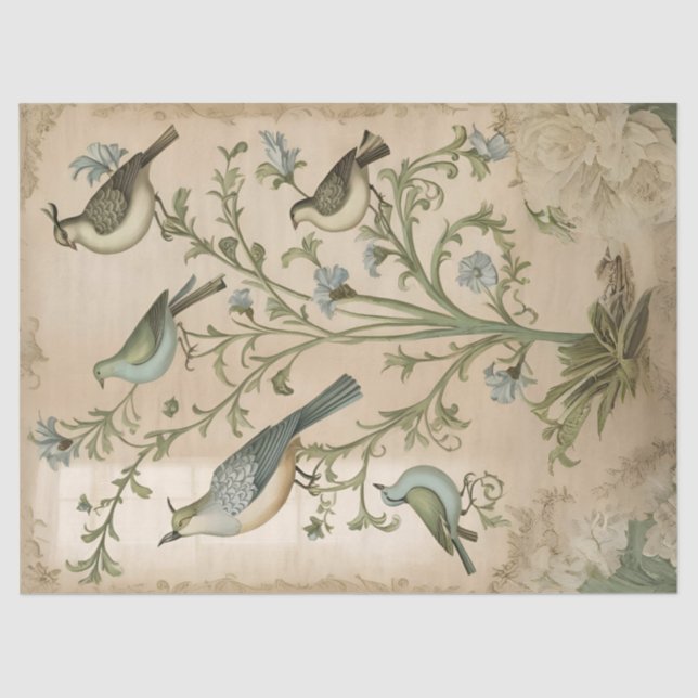 Victorian Partridges in Tree Tissue Paper (Front)