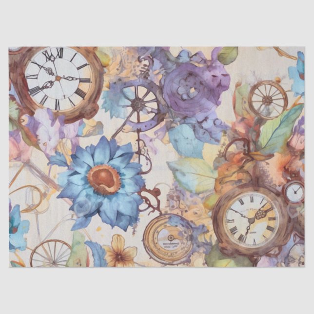 Victorian Pastel Steampunk Pattern  Tissue Paper (Front)