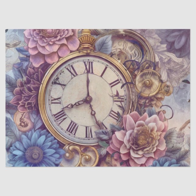 Victorian Pastel Steampunk Pattern  Tissue Paper (Front)