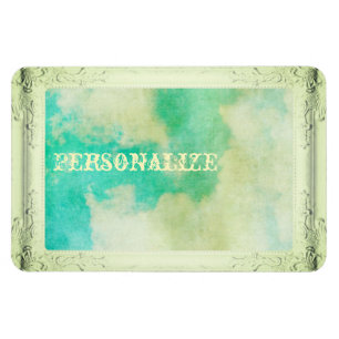 Victorian picture frame sky cloud teal cream magnet