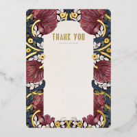 Victorian Pimpernel Floral Gold Thank You Card