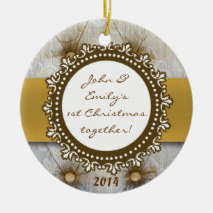 Victorian Pin Tuck Fabr Personalised Name Ornament