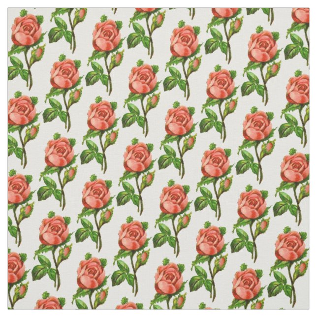 Victorian Pink English Rose Fabric (Swatch)