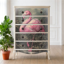 Victorian Pink Flamingo Vintage Illustration
