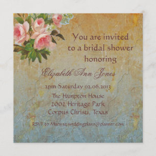 Victorian Pink Rose Tea Party Invitation