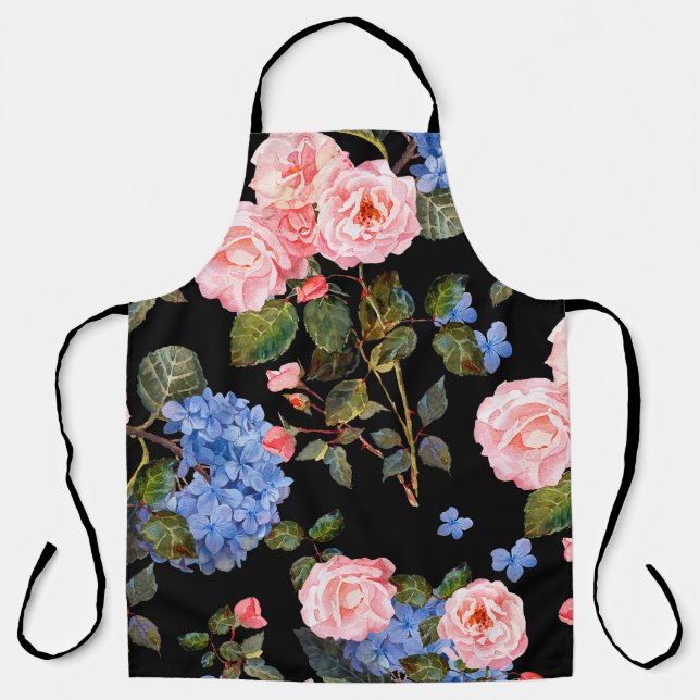 Victorian pink roses bouquet. apron (Front)