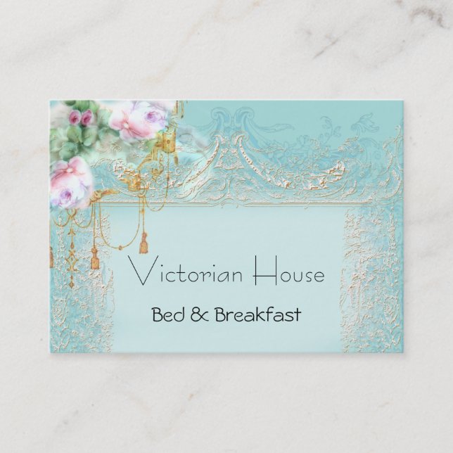 Victorian Pink Roses Business Cards (Front)