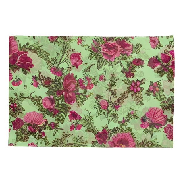 Victorian Pink Roses Pillowcase (Back)