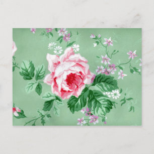 Victorian Pink Roses Postcard