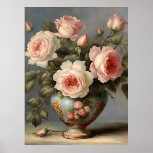 Victorian Pink Roses Poster