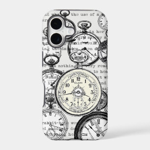 Victorian Pocket Watch Collage Alice Wonderland