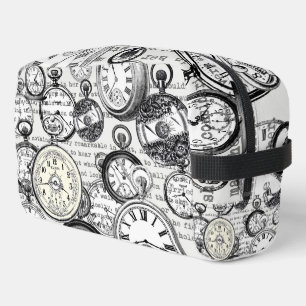 Victorian Pocket Watch Collage Alice Wonderland Dopp Kit