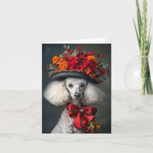 Victorian Poodle Christmas Holiday Card