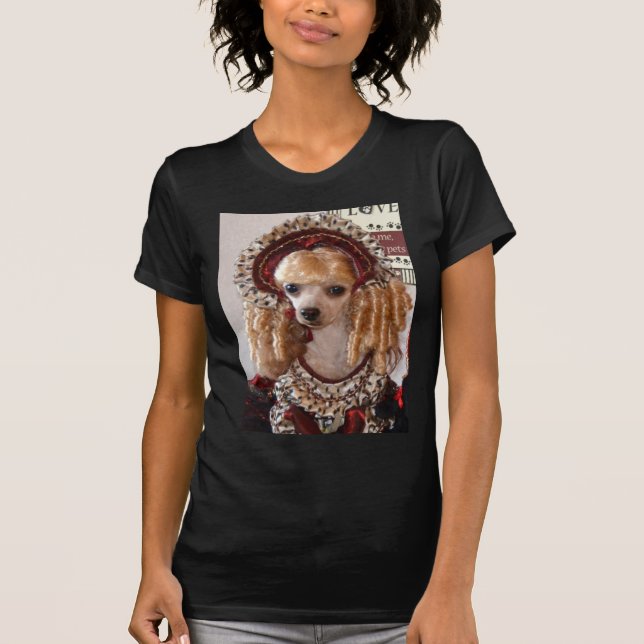 Victorian Poodle Love Dog Pose T-Shirt (Front)