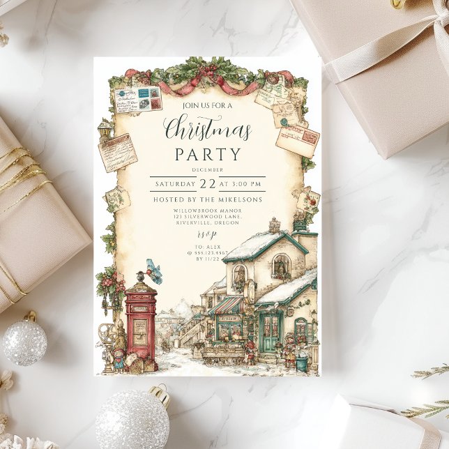 Victorian Postbox Christmas Invitation (Creator Uploaded)