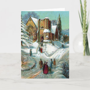 Victorian Print Church Christmas Card
