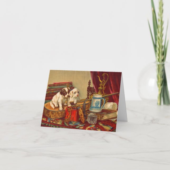 Victorian puppy dogs and stuff note card (Front)