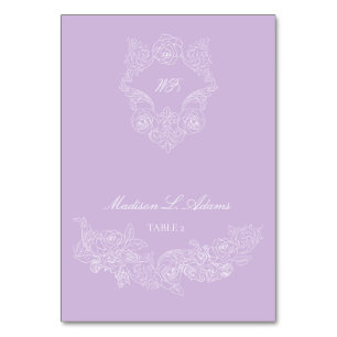 Victorian Purple Crest Elegant Foldable Name Card